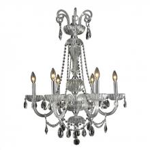 Worldwide Lighting Corp W83177C25-CL - Carnivale 6-Light Chrome Finish and Clear Crystal Chandelier 25 in. Dia x 34 in. H Large