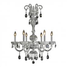 Worldwide Lighting Corp W83178C25-CL - Carnivale 6-Light Chrome Finish and Clear Crystal Chandelier 25 in. Dia x 32 in. H Large