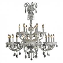 Worldwide Lighting Corp W83178C36-CL - Carnivale 18-Light Chrome Finish and Clear Crystal Chandelier Two 2 Tier 36 in. Dia x 39 in. H Large