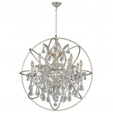 Worldwide Lighting Corp W83191MN33-CL - Armillary 13-Light Matte Nickel Finish and Clear Crystal Foucault's Orb Chandelier 33 in. Dia x 