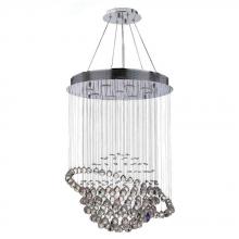 Worldwide Lighting Corp W83204C26 - Saturn 9-Light Chrome Finish and Clear Crystal Galaxy Chandelier 26 in. Dia x 36 in. H Large