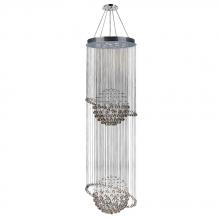 Worldwide Lighting Corp W83206C28 - Saturn 12-Light Chrome Finish and Clear Crystal Galaxy Chandelier 28 in. Dia x 96 in. H Two 2 Tier L