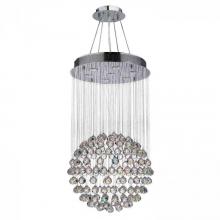 Worldwide Lighting Corp W83208C20 - Saturn 7-Light Chrome Finish and Clear Crystal Galaxy Chandelier 20 in. Dia x 36 in. H Medium