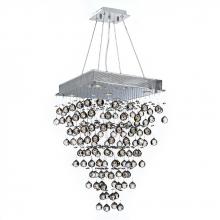 Worldwide Lighting Corp W83237C20 - Icicle Collection 5 Light Chrome Finish and Clear Crystal Square Chandelier 20" L x  20" W x