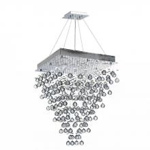 Worldwide Lighting Corp W83238C24 - Icicle Collection 8 Light Chrome Finish and Clear Crystal Square Chandelier 24" L x  24" W x