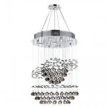 Worldwide Lighting Corp W83252C18 - Saturn 5-Light Chrome Finish and Clear Crystal Galaxy Chandelier 18 in. Dia x 26 in. H Medium