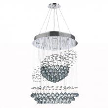 Worldwide Lighting Corp W83253C22 - Saturn 5-Light Chrome Finish and Clear Crystal Galaxy Chandelier 22 in. Dia x 30 in. H Medium