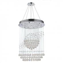 Worldwide Lighting Corp W83254C26 - Saturn 7-Light Chrome Finish and Clear Crystal Galaxy Chandelier 26 in. Dia x 36 in. H Large