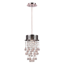 Worldwide Lighting Corp W83258C8 - Icicle 1-Light Chrome Finish and Clear Crystal Mini Pendant 8 in. Dia x 14 in. H