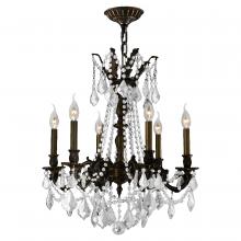 Worldwide Lighting Corp W83305F23-CL - Windsor 6-Light dark Bronze Finish and Clear Crystal Chandelier 23 in. Dia x 26 in. H Medium