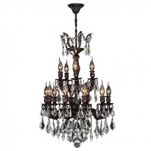 Worldwide Lighting Corp W83325F21 - Versailles 15-Light dark Bronze Finish and Clear Crystal Chandelier 21 in. Dia x 32 in. H Two 2 Tier
