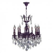 Worldwide Lighting Corp W83338F22 - Versailles 10-Light dark Bronze Finish and Clear Crystal Chandelier 22 in. Dia x 26 in. H Medium