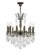 Worldwide Lighting Corp W83339B24 - Versailles 12-Light Antique Bronze Finish and Clear Crystal Chandelier 24 in. Dia x 27 in. H Large
