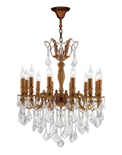 Worldwide Lighting Corp W83339FG24 - Versailles 12-Light French Gold Finish and Clear Crystal Chandelier 24 in. Dia x 27 in. H Large