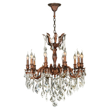 Worldwide Lighting Corp W83340FG26 - Versailles 10-Light French Gold Finish and Clear Crystal Chandelier 26 in. Dia x 29 in. H Large