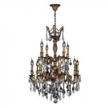 Worldwide Lighting Corp W83346B24 - Versailles 12-Light Antique Bronze Finish and Clear Crystal Chandelier 24 in. Dia x 34 in. H Two 2 T