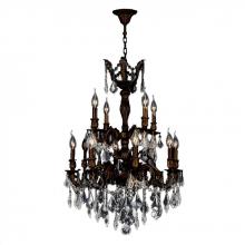 Worldwide Lighting Corp W83346F24 - Versailles 12-Light dark Bronze Finish and Clear Crystal Chandelier 24 in. Dia x 34 in. H Two 2 Tier