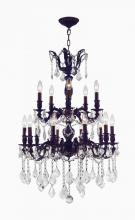 Worldwide Lighting Corp W83347F24 - Versailles 15-Light dark Bronze Finish and Clear Crystal Chandelier 24 in. Dia x 35 in. H Two 2 Tier