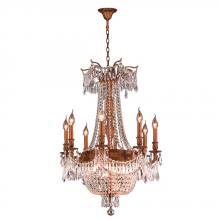 Worldwide Lighting Corp W83356FG24-CL - Winchester 12-Light French Gold Finish and Clear Crystal Chandelier 24 in. Dia x 31 in. H Large