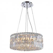 Worldwide Lighting Corp W83501C20 - Cascade 12-Light Chrome Finish and Clear Crystal Circle Chandelier 20 in. Dia x 7.5 in. H Medium