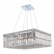 Worldwide Lighting Corp W83512C20 - Cascade 12-Light Chrome Finish and Clear Crystal Square Chandelier 20 in. L x 20 in. W x 7.5 in. H M
