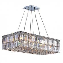 Worldwide Lighting Corp W83525C28 - Cascade 16-Light Chrome Finish and Clear Crystal Rectangle Chandelier 28 in. L x 14 in. W x 7.5 in. 