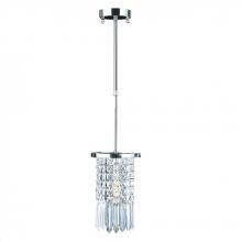Worldwide Lighting Corp W83531C6-CL - Torrent 1-Light Chrome Finish and Clear Crystal Round Pendant 6 in. Dia x 10 in. H Mini