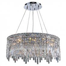Worldwide Lighting Corp W83602C24 - Cascade 12-Light Chrome Finish and Clear Crystal Circle Chandelier 24 in. Dia x 10.5 in. H Large