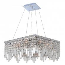 Worldwide Lighting Corp W83612C20 - Cascade 12-Light Chrome Finish and Clear Crystal Square Chandelier 20 in. L x 20 in. W x 10.5 in. H