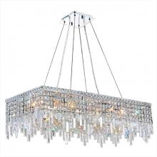 Worldwide Lighting Corp W83627C36 - Cascade 16-Light Chrome Finish and Clear Crystal Rectangle Chandelier 36 in. L x  18 in. W x 10.5 in
