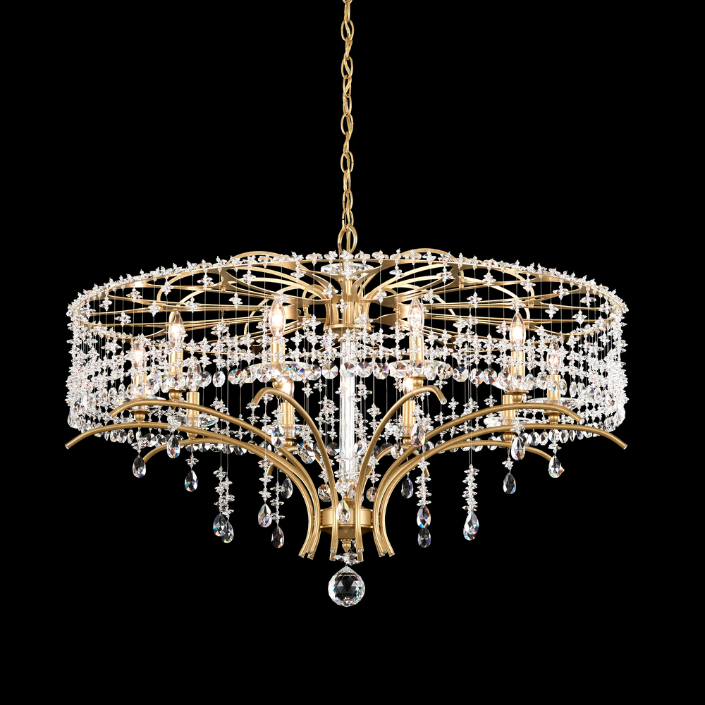 Bella Rose 10 Light 120V Chandelier in Antique Silver with Radiance Crystal