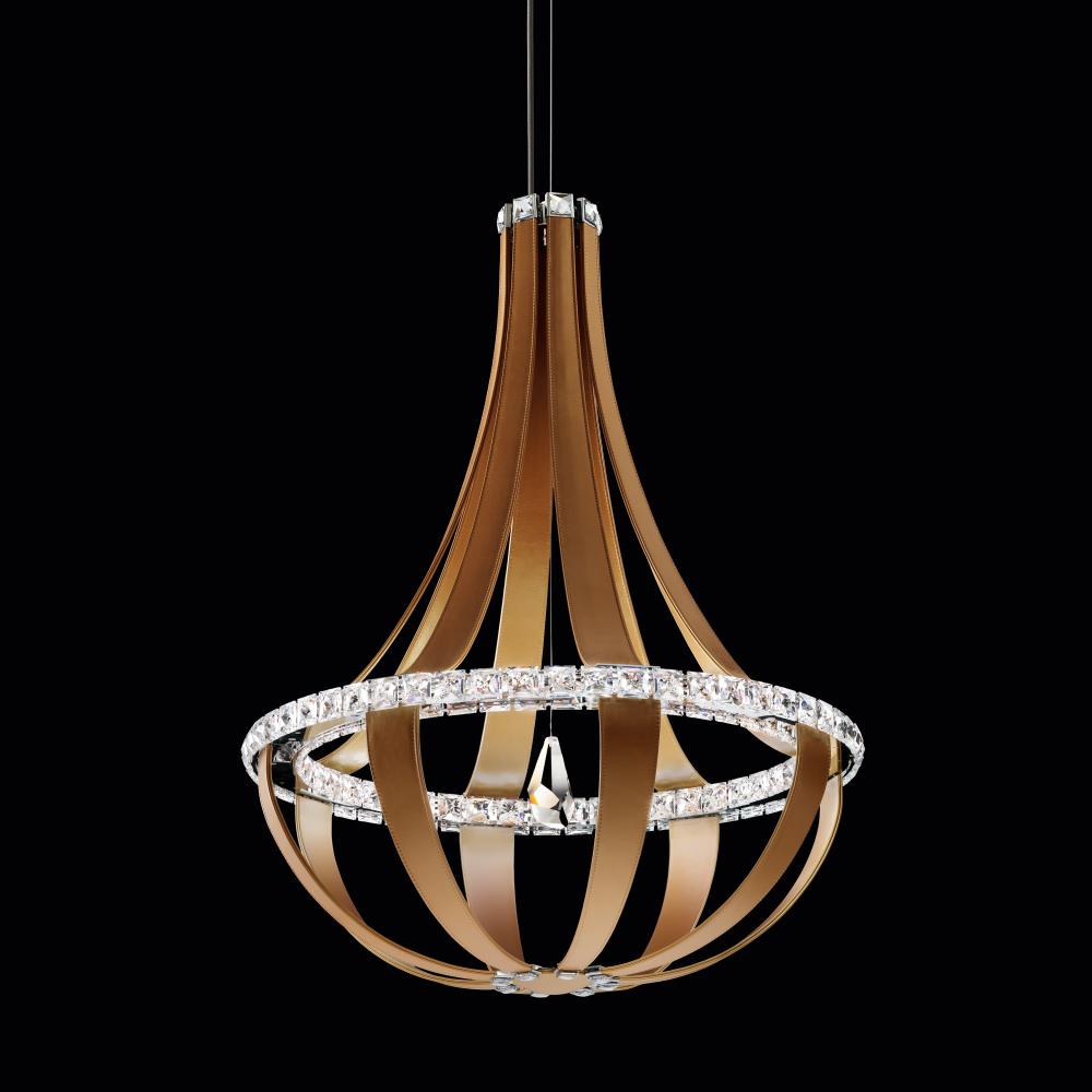 Crystal Empire LED 36IN 3000K 120V Pendant in White Pass with Radiance Crystal