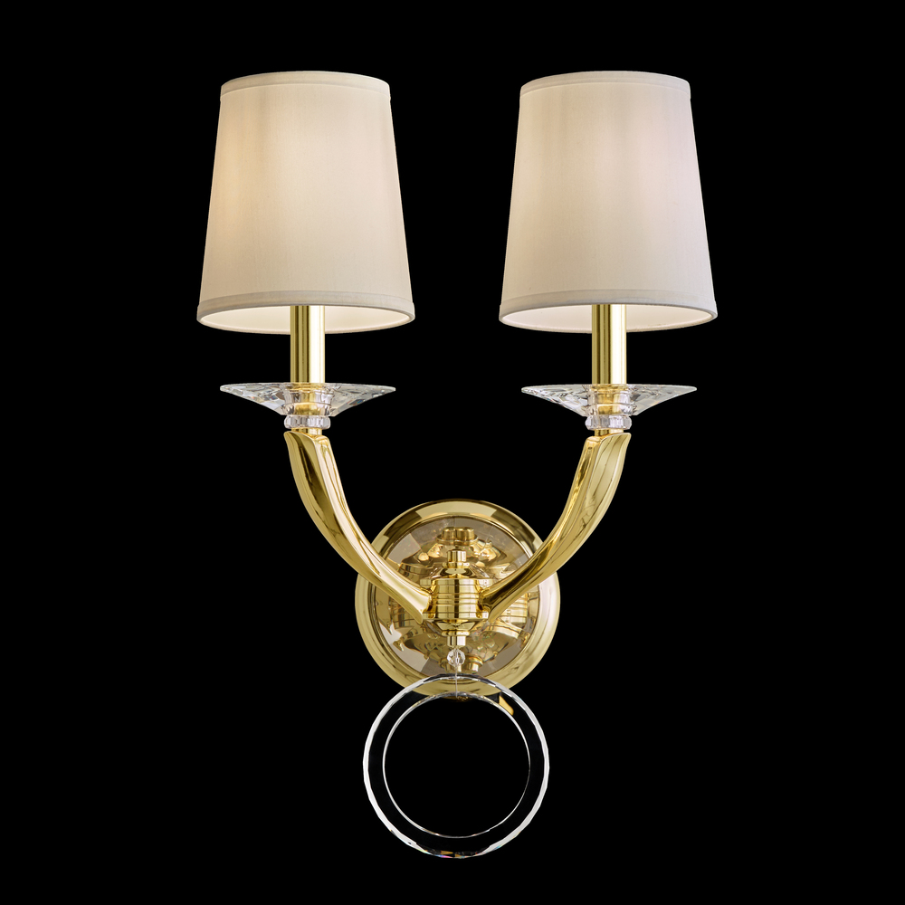 Emilea 2 Light 120V Wall Sconce in Heirloom Bronze with Optic Crystal