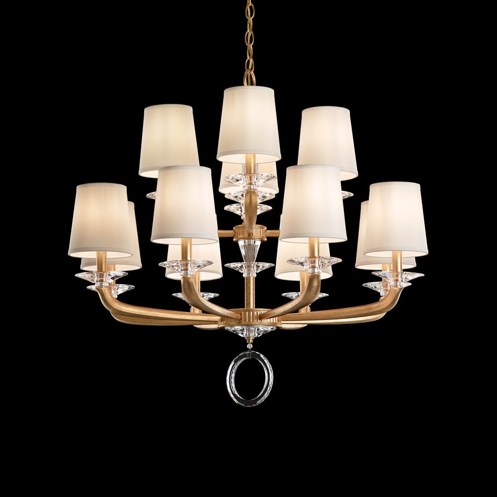 Emilea 12 Light 120V Chandelier in Heirloom Bronze with Clear Optic Crystal