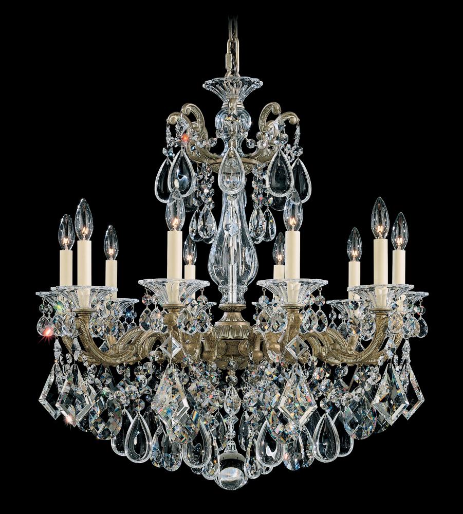 La Scala 10 Light 120V Chandelier in Heirloom Bronze with Clear Heritage Handcut Crystal