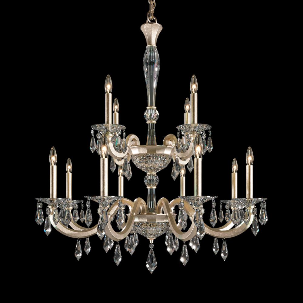 Napoli 12 Light 120V Chandelier in Antique Silver with Clear Radiance Crystal