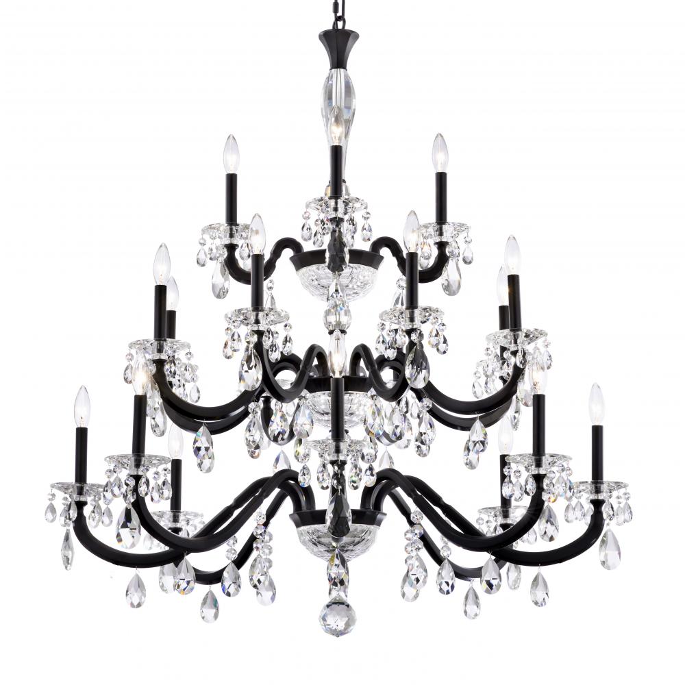 San Marco 20 Light 120V Chandelier in Antique Silver with Clear Radiance Crystal