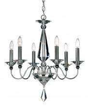 Schonbek 1870 9676-40CL - Jasmine 6 Light 120V Chandelier in Polished Silver with Clear Optic Crystal