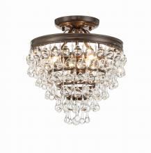 Crystorama 130-VZ_CEILING - Calypso 3 Light Crystal Teardrop Vibrant Bronze Semi Flush Mount