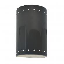 Justice Design Group CER-0995W-GRY - Small Cylinder w/ Perfs - Open Top & Bottom (Outdoor)