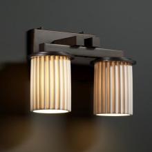 Justice Design Group POR-8772-10-SAWT-DBRZ - Dakota 2-Light Straight-Bar Bath Bar