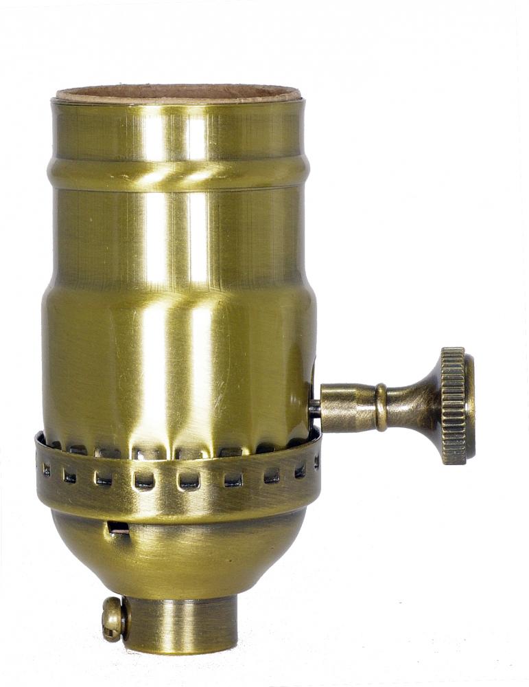 3-Way (2 Circuit) Turn Knob Socket With Removable Knob; 1/8 IPS; 3 Piece Stamped Solid Brass;