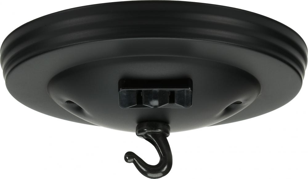 Canopy Kit With Convenience Outlet; Black Finish; 5" Diameter; 7/16" Center Hole; 2-8/32 Bar