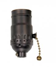 Satco Products Inc. 80/1740 - On-Off Pull Chain Socket; 1/8 IPS; 3 Piece Stamped Solid Brass; Dark Antique Brass Finish; 660W;