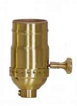 Satco Products Inc. 80/1772 - On-Off Turn Knob Socket With Removable Knob; 1/8 IPS; 3 Piece Stamped Solid Brass; Satin Brass