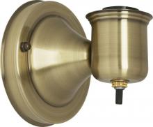 Satco Products Inc. 90/1407 - 1-5/8" Wired Wall Bracket With Bottom Turn Knob Switch; Antique Brass Finish; Includes Hardware;