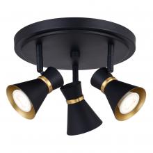 Vaxcel International C0286 - Alto 3 Light LED Directional Light Matte Black and Satin Brass