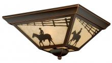 Vaxcel International T0109 - Trail 14-in Horse Outdoor Flush Mount Ceiling Light Burnished Bronze