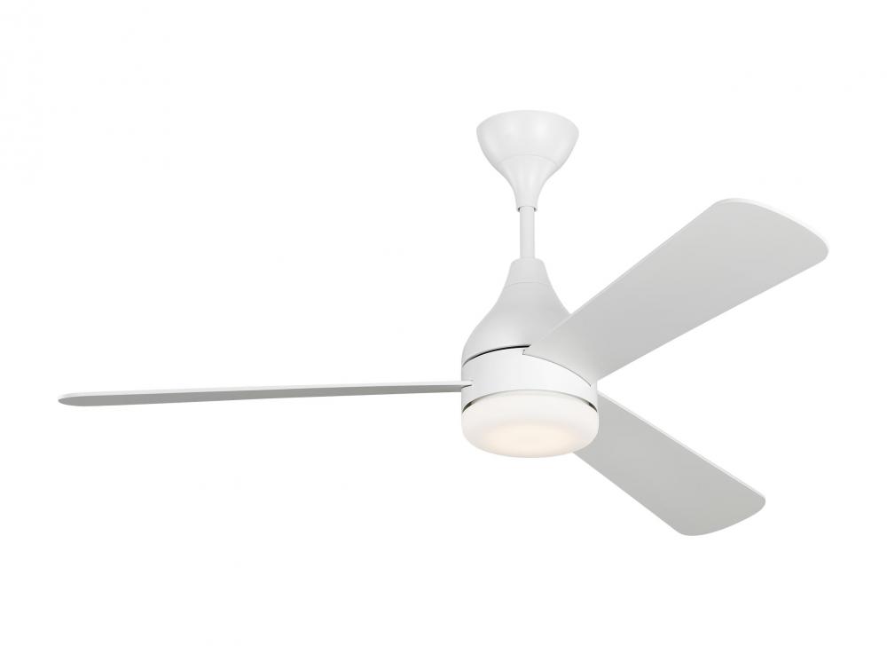 Streaming Smart 52" Dimmable Indoor/Outdoor Integrated LED White Ceiling Fan