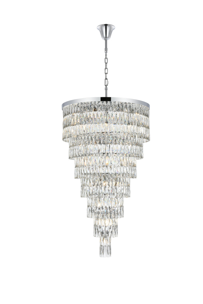 Josephine 32 inch Rectangular Chandelier in Chrome